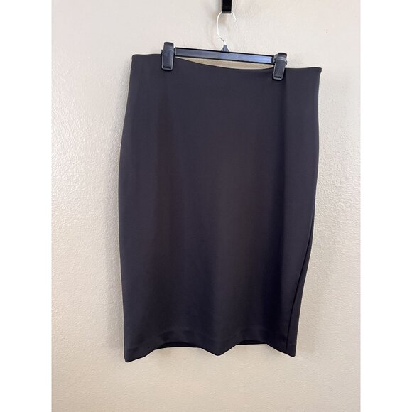 Worthington Woman Black Pencil Skirt Size 16W Polyester/Spandex Midi Zipper - Picture 1 of 6